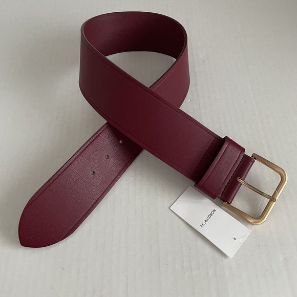Nordstrom Accessories - Nordstrom Women’s Burgundy Wide Belt Man Made Material/ Leather Lined Sz XS New